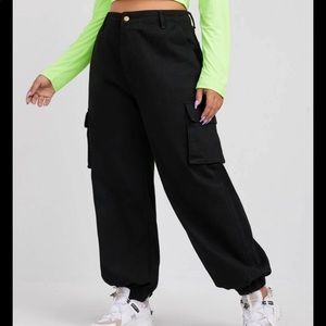 Shein Black Cargo Jeans - High Rise